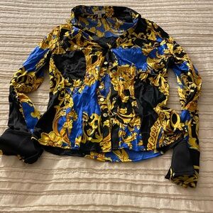 Cache button up blouse. size small